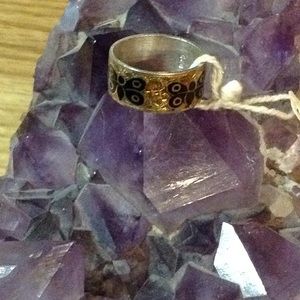 WOMEN'S BUTTERFLY BAND RING STERLING WITH GOLD DUST   8.5   NWT